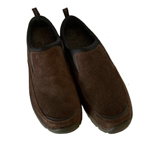 Lands End Men's All Weather Slip On Moccasin Brown Suede Size 8 - Picture 2 of 5